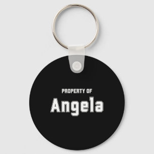 Property Of Angela Funny Bachelor Gifts For Groom Keychain