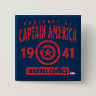 Property Of Captain America 2 Inch Square Button