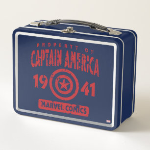 Property Of Captain America Metal Lunch Box