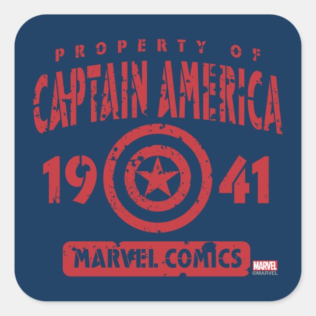 Property Of Captain America Square Sticker (Front)
