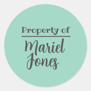 Property of Custom Name Label Stickers 