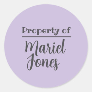 Property of Custom Name Label Stickers 