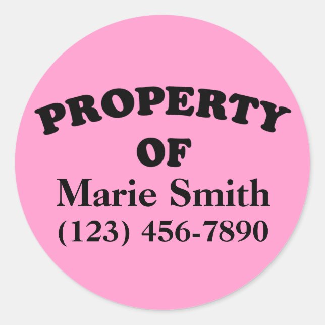 Property of Custom Sticker (Front)