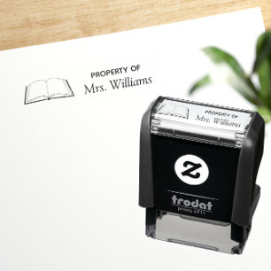 Property Of Custom Teacher Name Book Classroom Self-inking Stamp