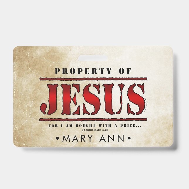 Property of Jesus Badge (Front)