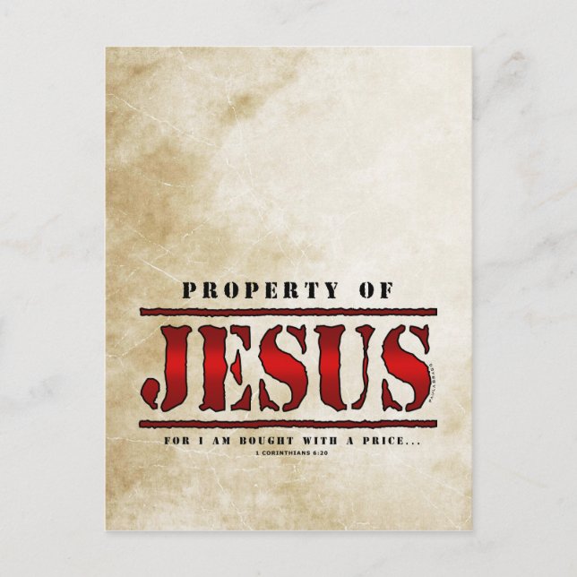 Property of Jesus Postcard (Front)