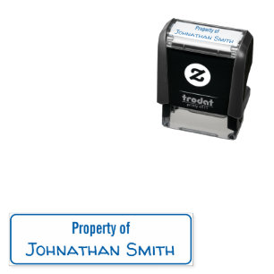 Property of Kid's Name Text Template Self-inking Stamp