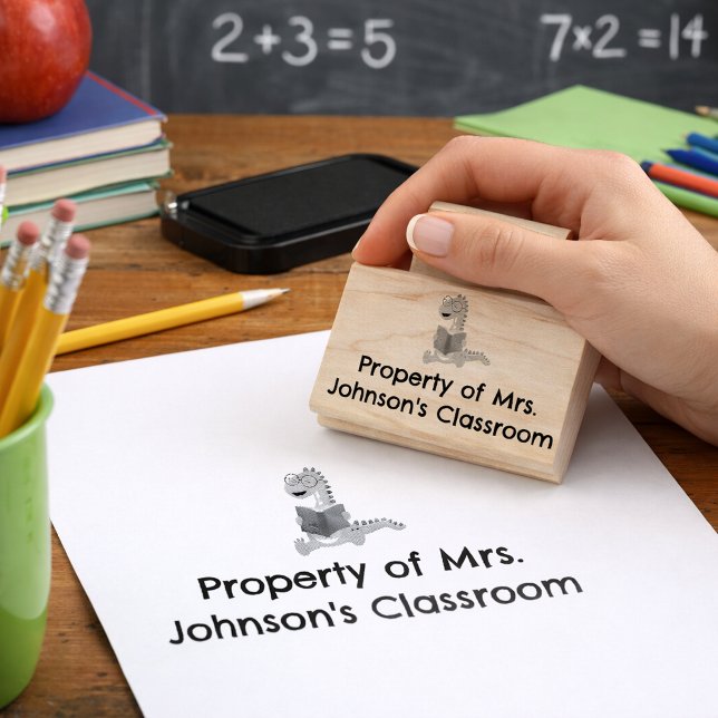 Property Of Mrs. Johnson's Classroom Cute Dino Rubber Stamp (Creator Uploaded)
