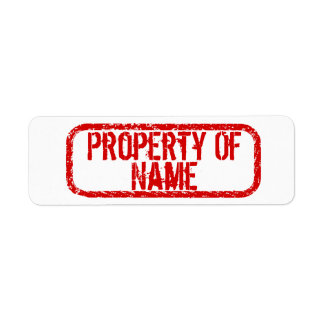 "Property of" name personalized stickers