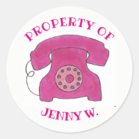 PROPERTY OF Personalized Pink Retro Rotary Phone