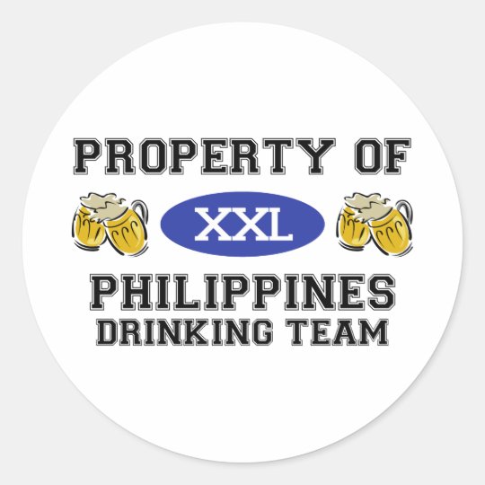 Property of Philippines Drinking Team Classic Round Sticker