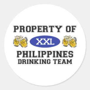 Property of Philippines Drinking Team Classic Round Sticker