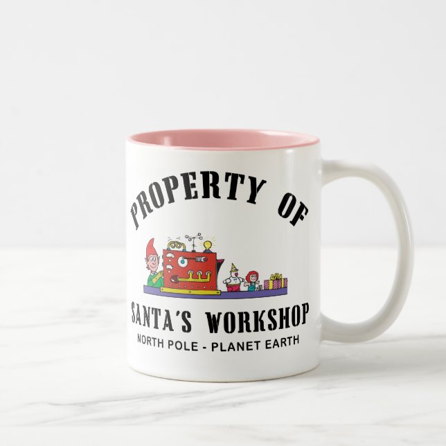 Property of Santa's Workshop Gift Two-Tone Coffee Mug (Right)