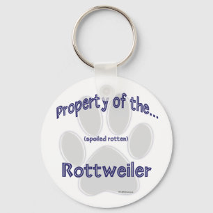 Property of Spoiled Rotten Rottweiler Keychain