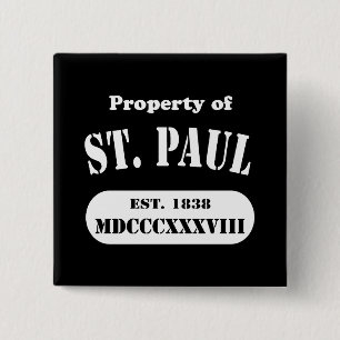 Property of St. Paul 2 Inch Square Button