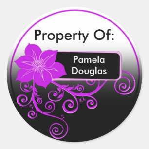 Property Of Sticker (floral purple)