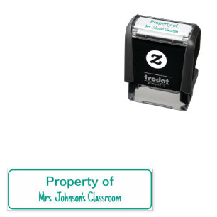 Property of Teacher's Name Classroom Text Template Self-inking Stamp