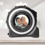 Property Of The Best Husband Ever Newlywed Photo<br><div class="desc">The perfect wedding,  Christmas,  Valentines Day,  birthday and anniversary gift for the world's best husband. This custom tape measure features your favourite couple's photo and "Property Of The Best Husband Ever" in simple white typography on a black background.</div>