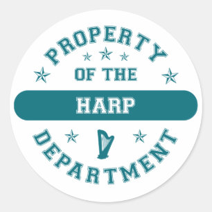 Property of the Harp Department Classic Round Sticker