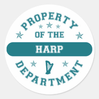 Property of the Harp Department Classic Round Sticker