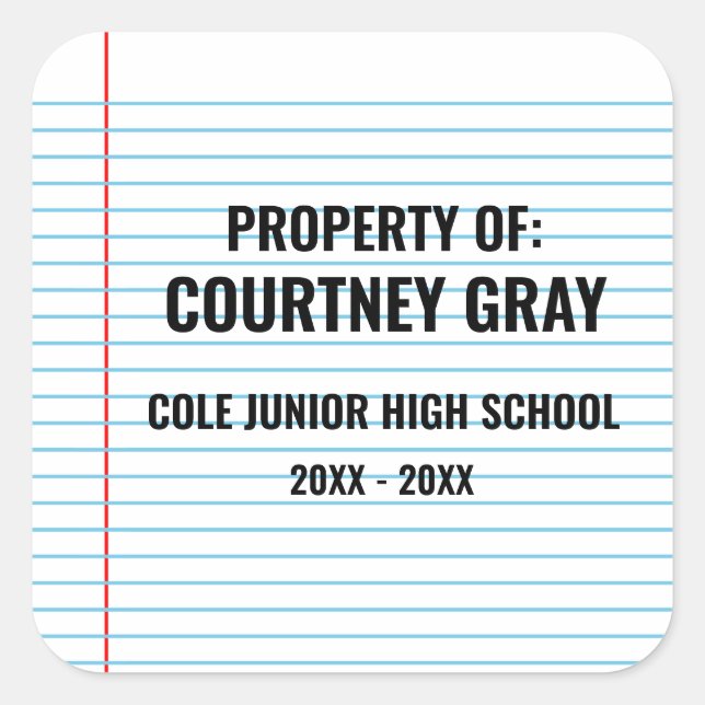 Property of Welcome Back to School Square Sticker (Front)