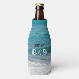 Property of Your Name Caribbean Sea Personalized Bottle Cooler