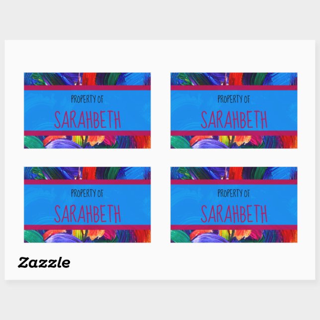 Property of Your Name Faux Painted Sticker (Sheet)