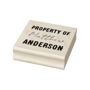Property Of Your Name Personalized Rubber Stamp