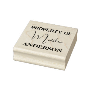 Property Of Your Name Personalized Rubber Stamp
