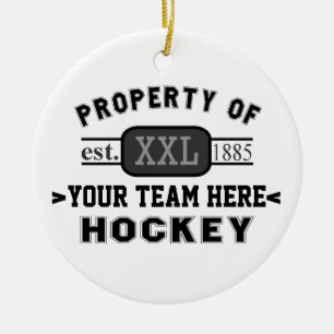 Property of Your Sports Team Hockey Personalized Ceramic Ornament
