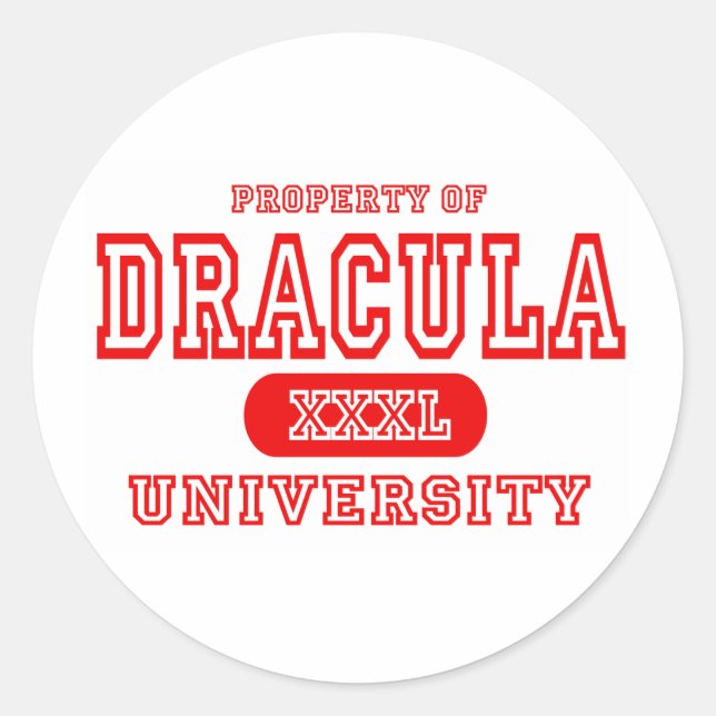 property university red dracula for white T Classic Round Sticker (Front)