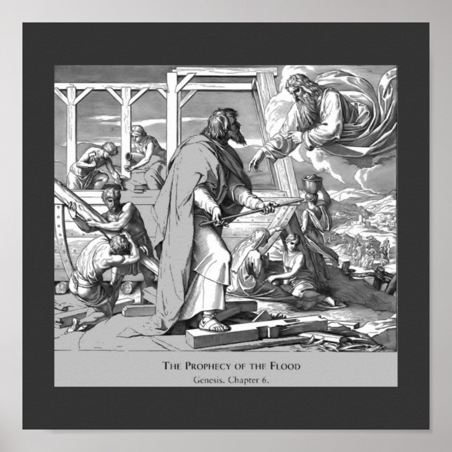 Prophecy Of The Flood Genesis Vintage Religious  Poster (Front)