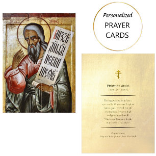 Prophet Amos Orthodox Christian Prayer Card