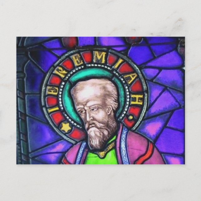 Prophet Jeremiah Stained Glass Window Postcard (Front)