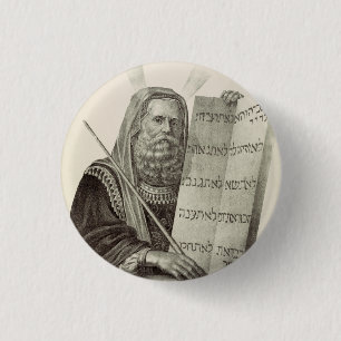 Prophet Moses with the Tablets of the Law 1 Inch Round Button