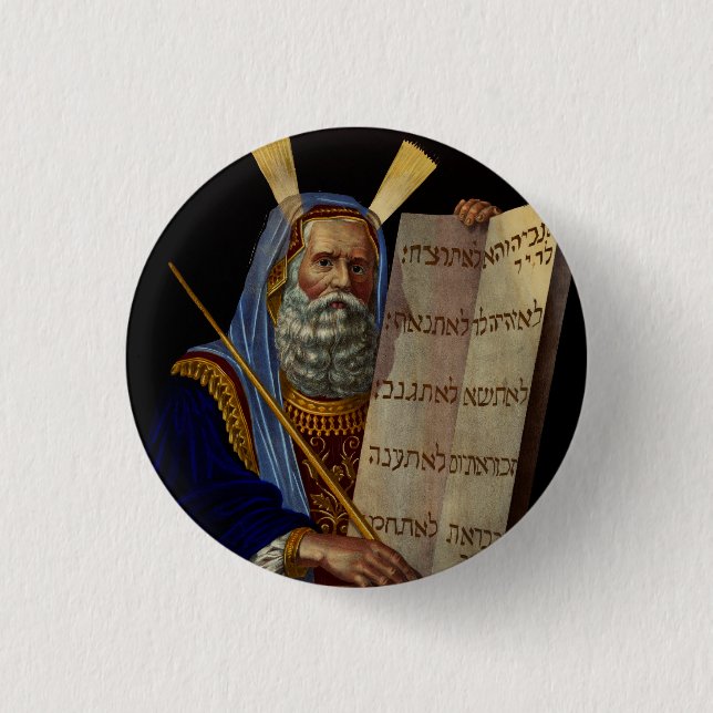 Prophet Moses with the Tablets of the Law  1 Inch Round Button (Front)