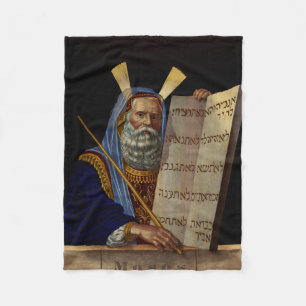 Prophet Moses with the Tablets of the Law  Fleece Blanket