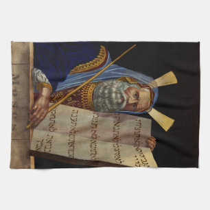 Prophet Moses with the Tablets of the Law  Kitchen Towel