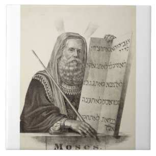 Prophet Moses with the Tablets of the Law Tile