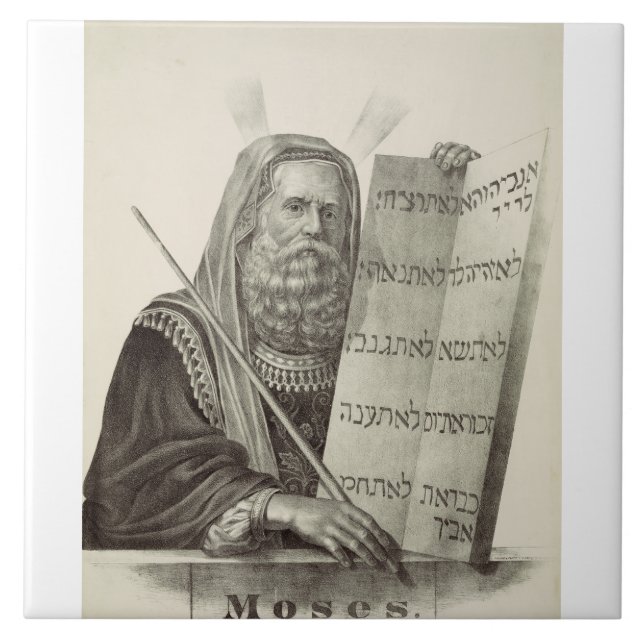 Prophet Moses with the Tablets of the Law Tile (Front)