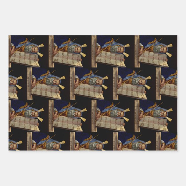 Prophet Moses with the Tablets of the Law  Wrapping Paper Sheet (Front)
