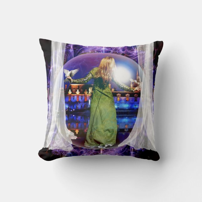 prophetic art created by Dolores DeVelde Throw Pillow (Front)