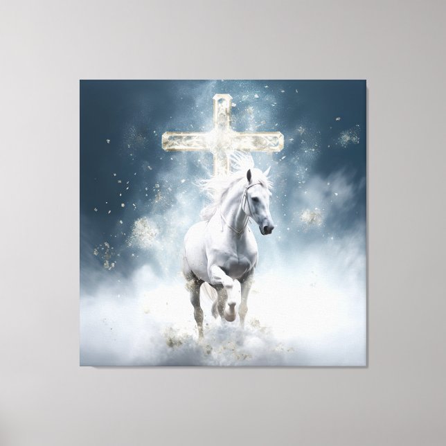 Prophetic White Horse Canvas Print (Front)