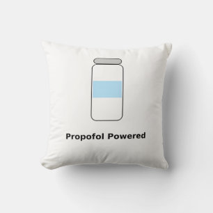 Propofol Powered – Funny Anesthesiologist Humor Throw Pillow