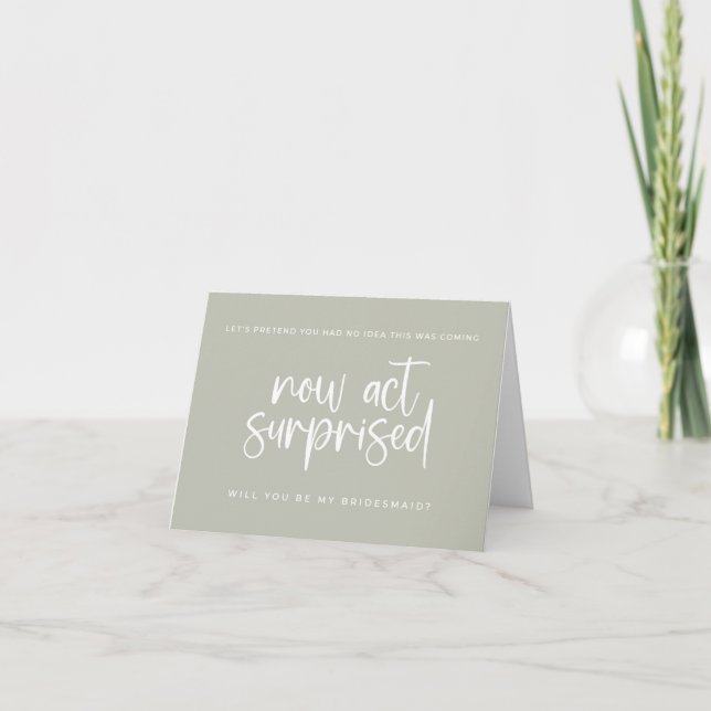 Proposal Cards Bridesmaids Act Surprised! (Front)
