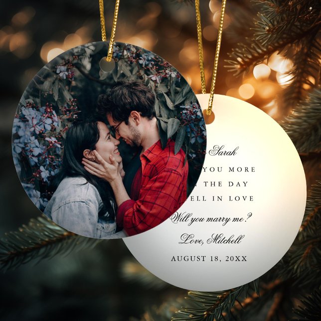 Proposal Couples Photo Ornament & Personal Message (Creator Uploaded)