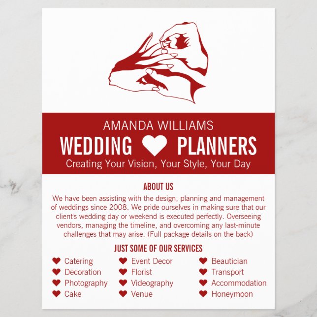 Proposal Design, Wedding Event Planner Advertising Flyer (Front)