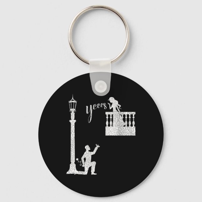 Proposal Engagement Wedding Funny For Bride And Gr Keychain (Front)