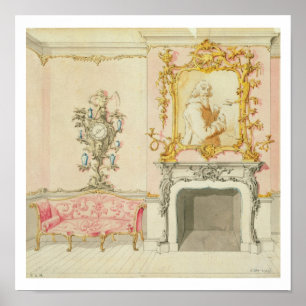Proposal for a drawing room interior, 1755-60 (w/c poster