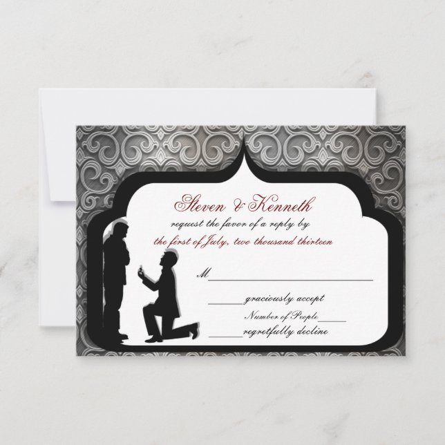Proposal Gay Wedding/Ceremony RSVP Cards (Front)
